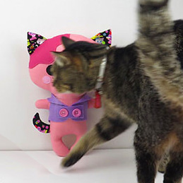 Tiger attacks my latest toy pattern design!