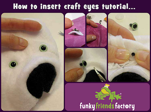 Tip for Attaching Craft Eyes through Thick Layers - Shiny Happy World