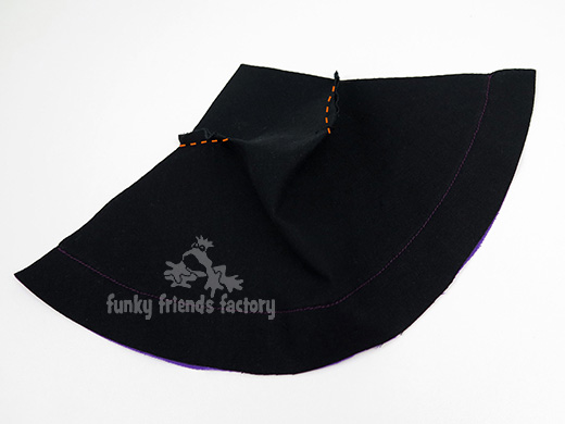 sew darts in witch hat