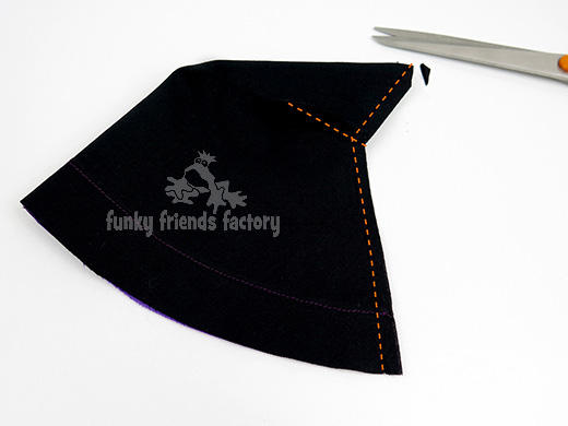 sew sides of witch hat