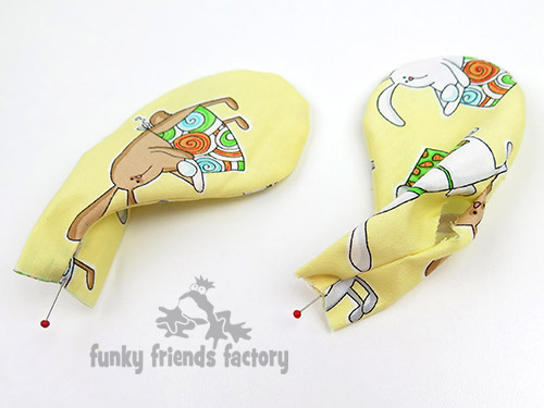 Easter Bunny Toy Sewing Pattern pin arms