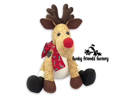 Reindeer soft toy sewing pattern