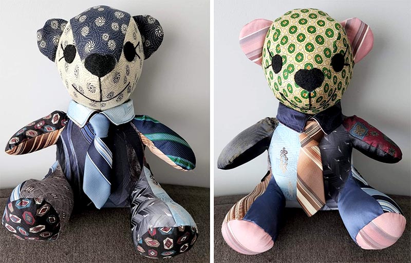 Memory Teddy Bears made from neck ties – Heartsdesign