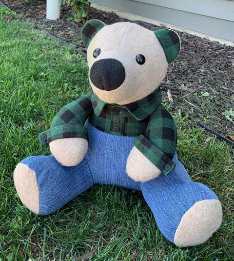 Sew a memory bear from clothes, with BUTTONS the BEST DRESSED Teddy ...