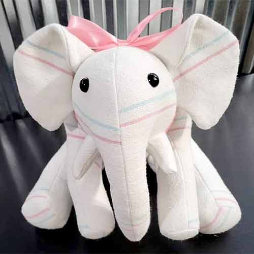 Turn a baby receiving blanket into a cute custom toy keepsake!