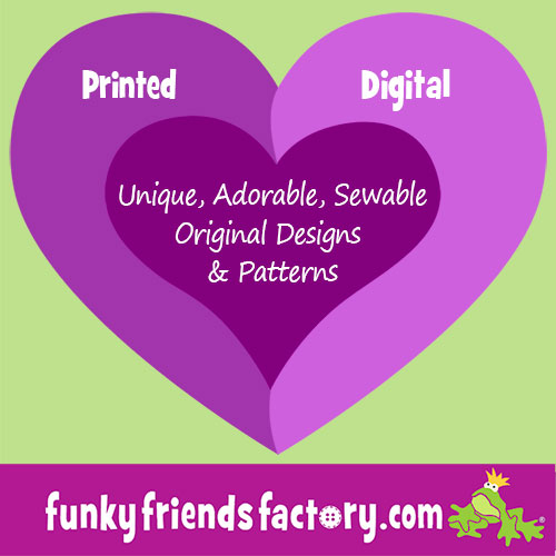 Paper or PDF? HOW & WHERE to buy Funky Friends Factory Patterns.