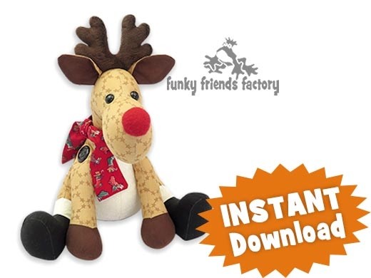 free stuffed reindeer sewing pattern