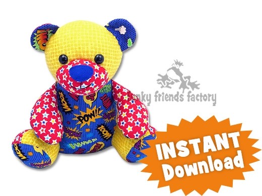 Buddy Bear - Soft toy sewing pattern - instant download pdf – Craftykooka